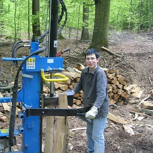 Ich beim Holzspalten