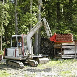 Paletten und Holzgabel