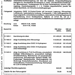 Preisliste vom 1455XL...