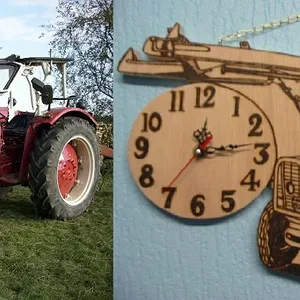 Original/Brandmalerei Uhr
