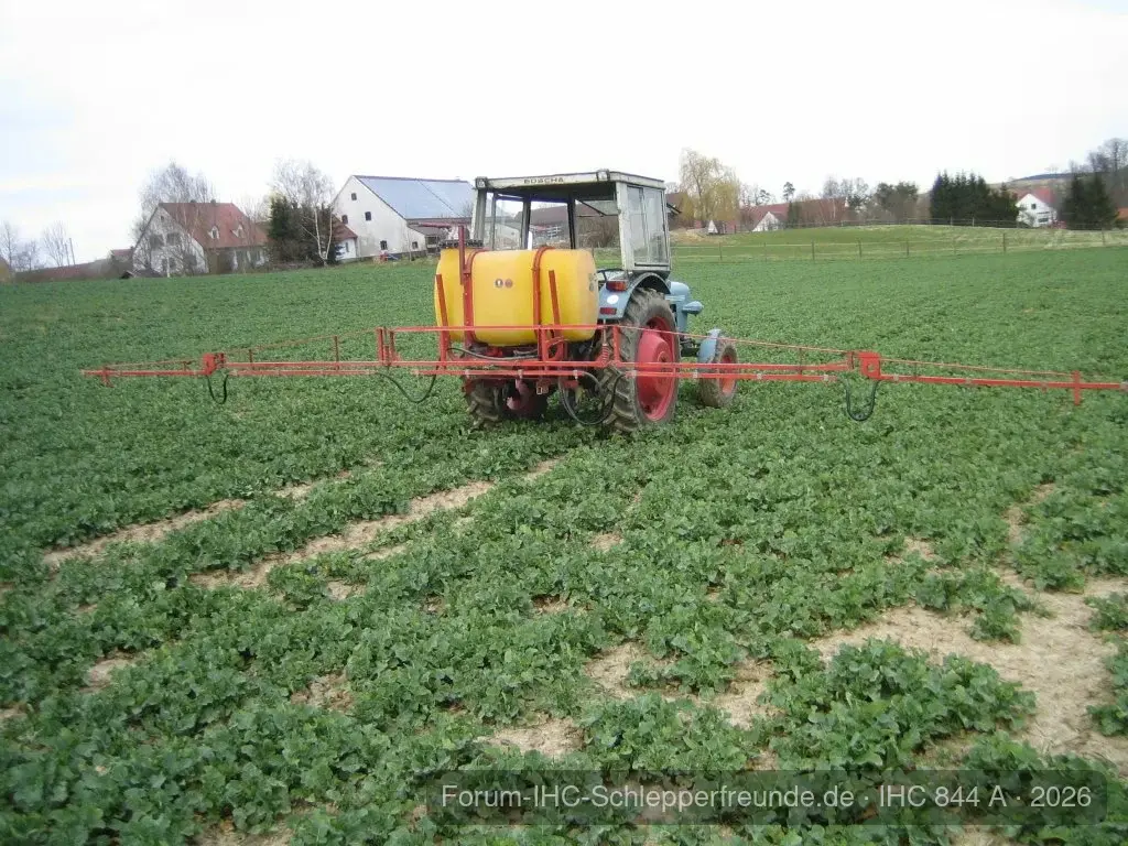 Eicher 3353 beim Raps spritzen