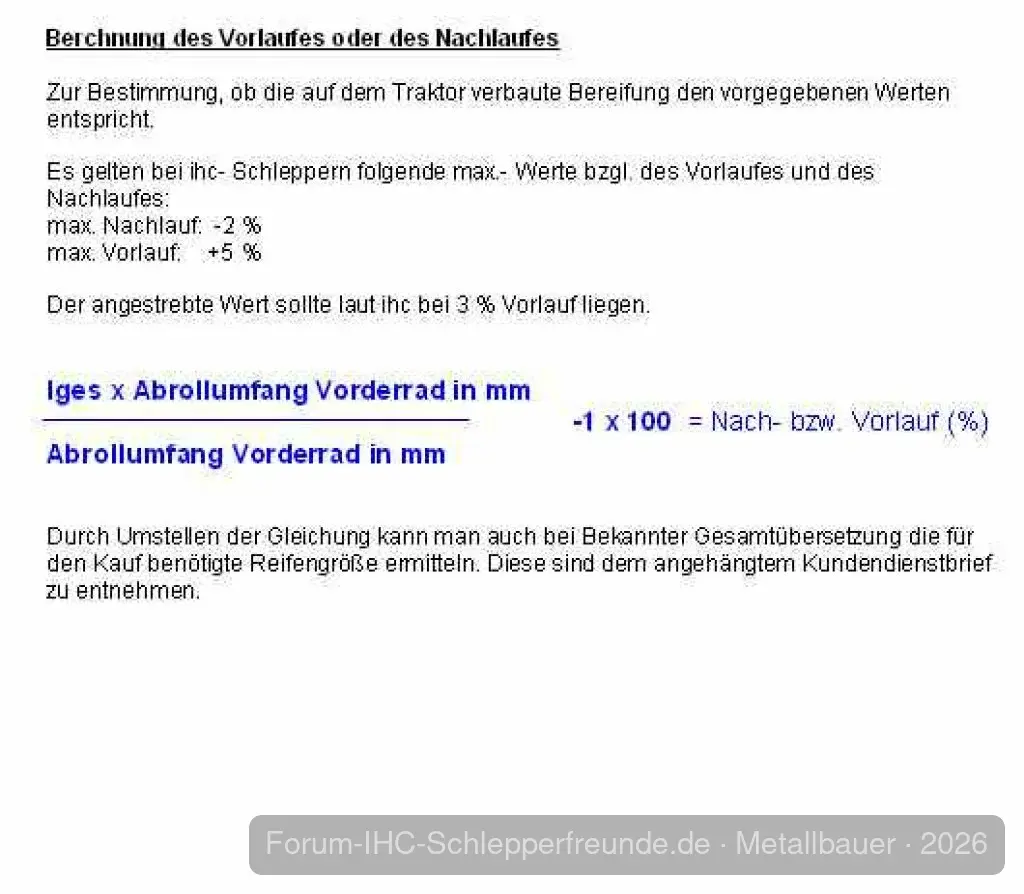 Ermittlung Voreilung