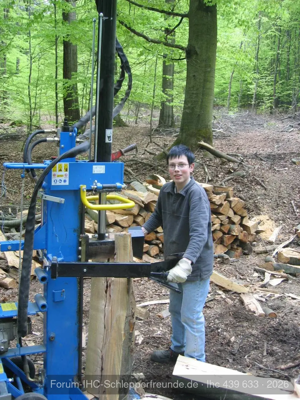 Ich beim Holzspalten