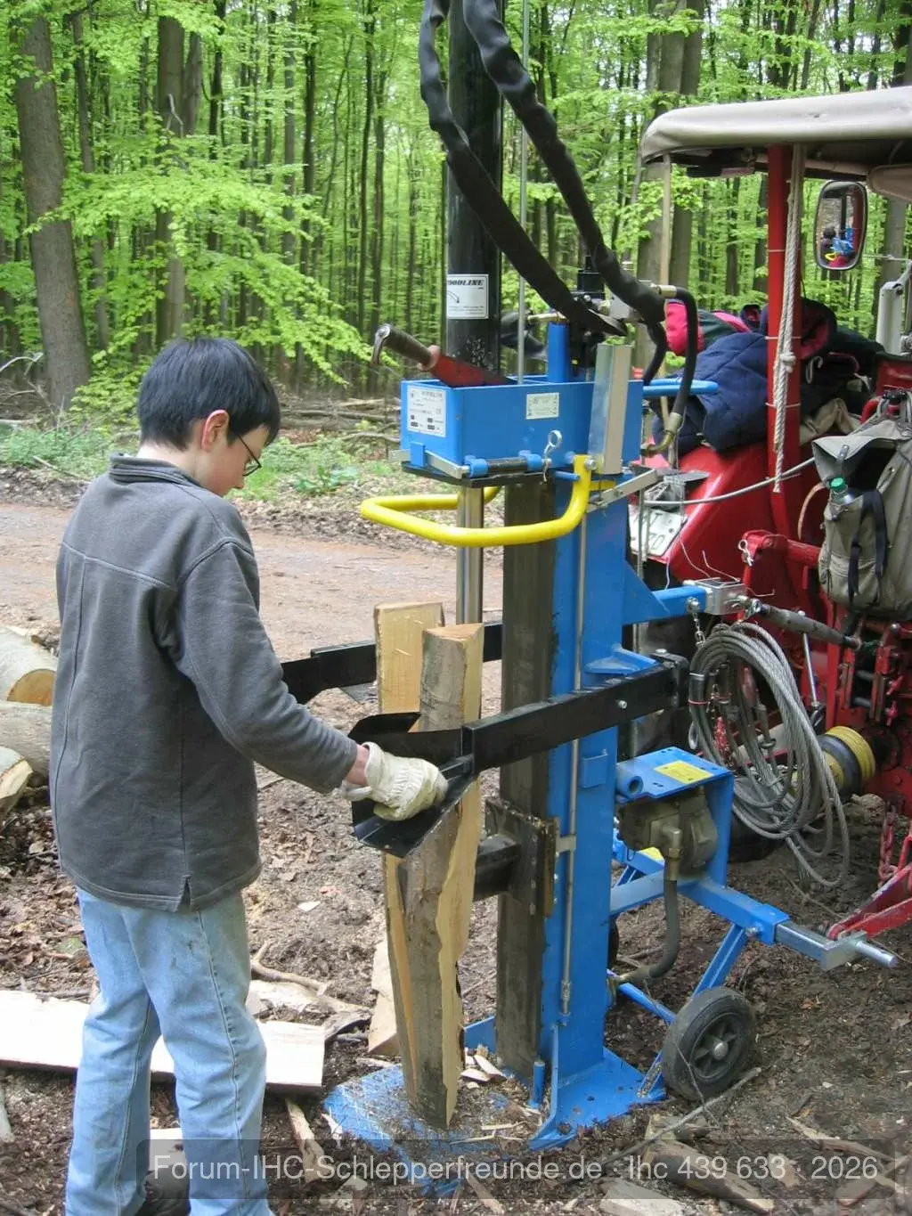 Ich beim Holzspalten