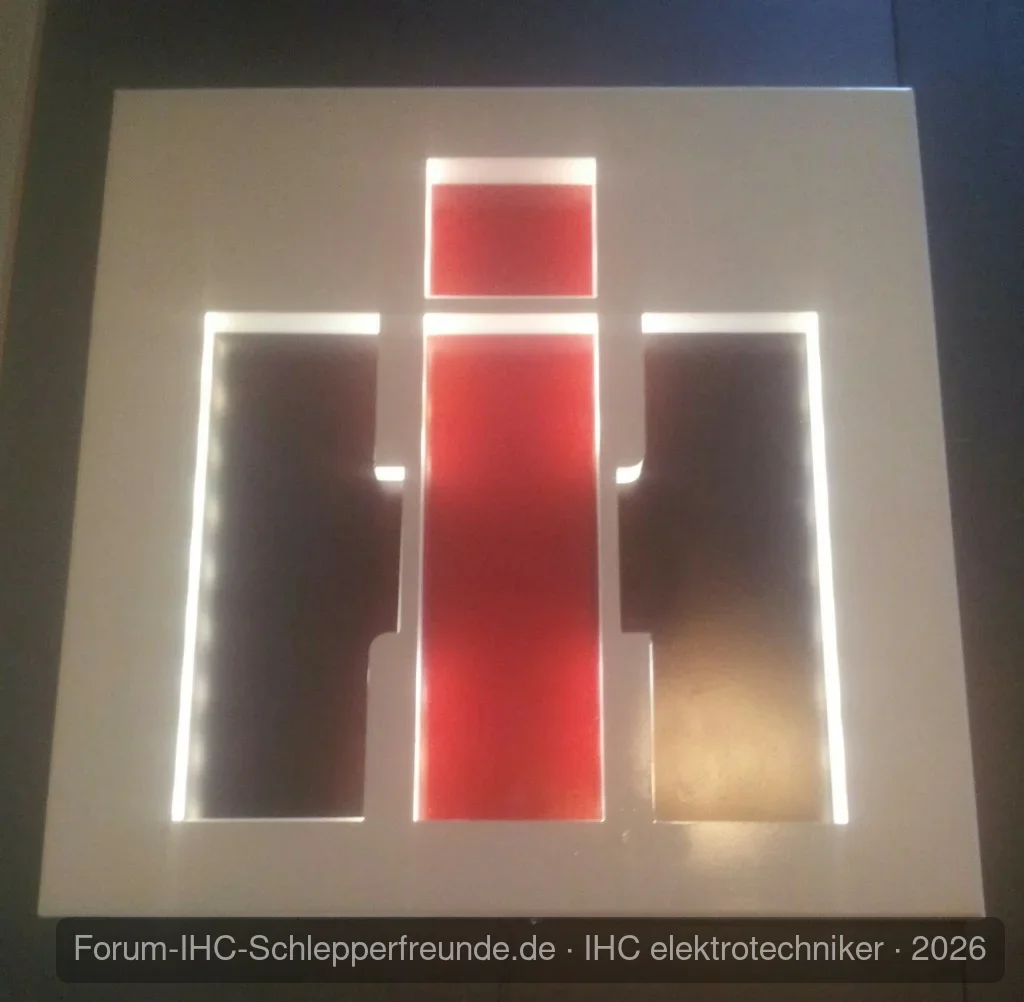 IH Logo mit LED beleuchtet
