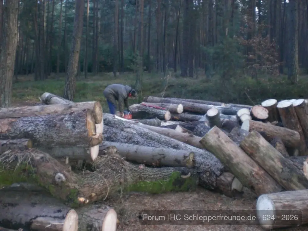 IHC 624 beim Holzspalten