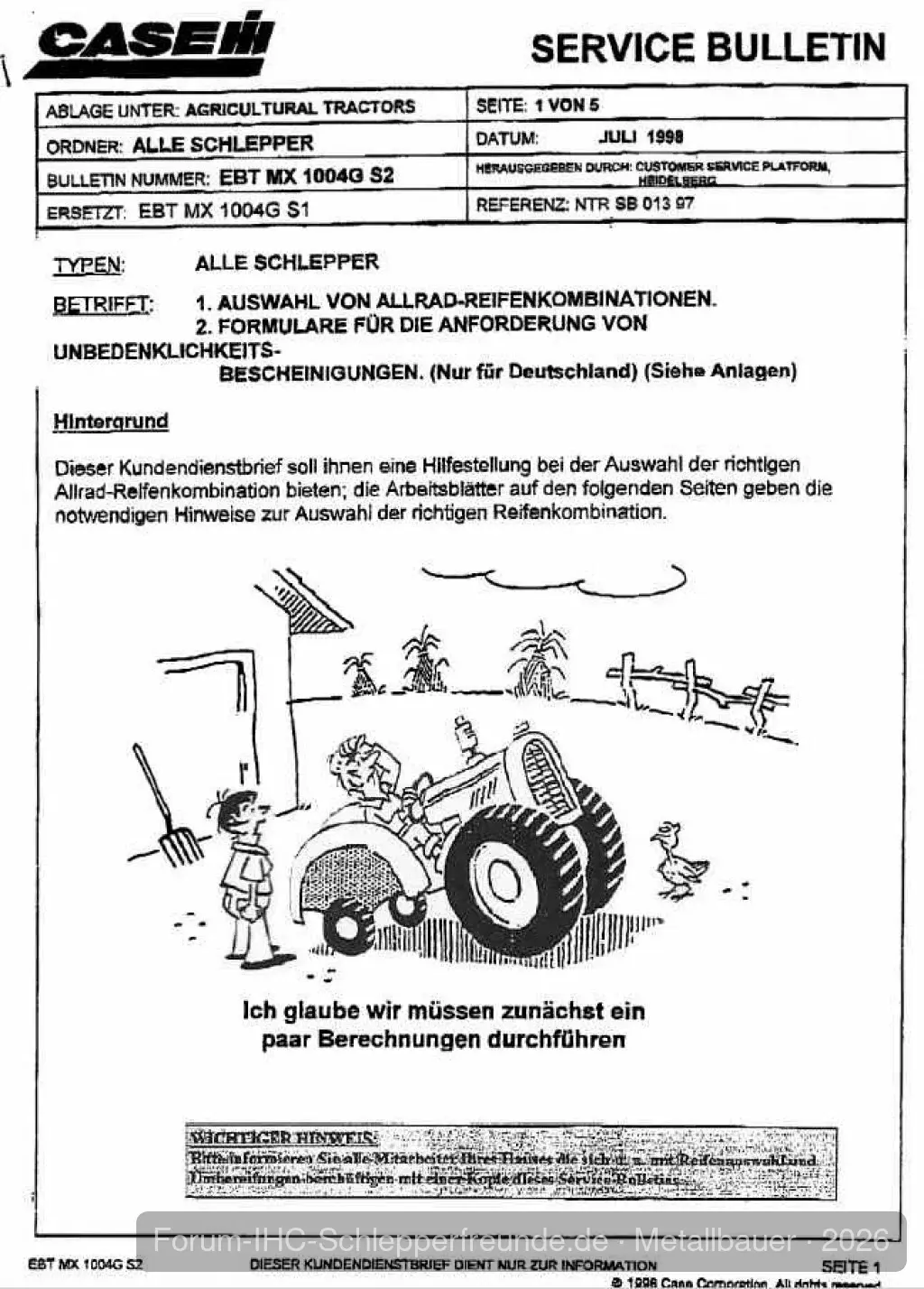Kundenbrief Voreilung ihc